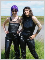  Isabeau and Lady Jennifer get sloppy in shiny black outfits featuring Lady Jennifer, of Southwold Tower 