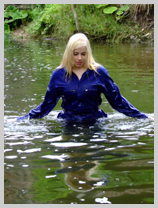  Modesty gets her blue boilersuit absolutely soaking wet! featuring Modesty, the wild child 