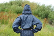 Blue Waterproofs Mud Bath view details of set gm-3m026, Honeysuckle bathes in mud in rainwear