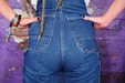 view details of set gm-4w021, Drenching a paid of genuine US-made denim dungarees