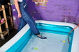 view details of set gm-4w021, Drenching a paid of genuine US-made denim dungarees