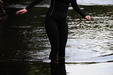 Tight Black Sportswear Bath view details of set gm-4w051, Miss Abigail takes a river bath in tight running pants and top