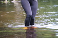 Tight Black Sportswear Bath view details of set gm-4w051, Miss Abigail takes a river bath in tight running pants and top